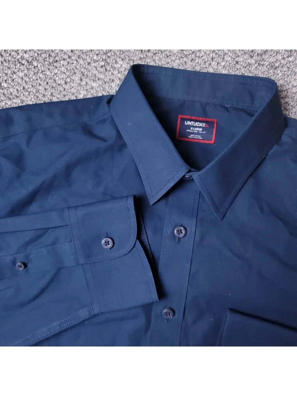 UNTUCKit Castello Shirt Mens XL Tall Fit Blue Button Long Sleeve Cotton
